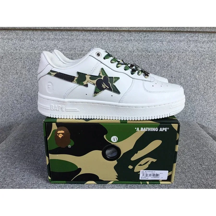 A Bathing Ape BAPE STA Camo Star White Sneakers