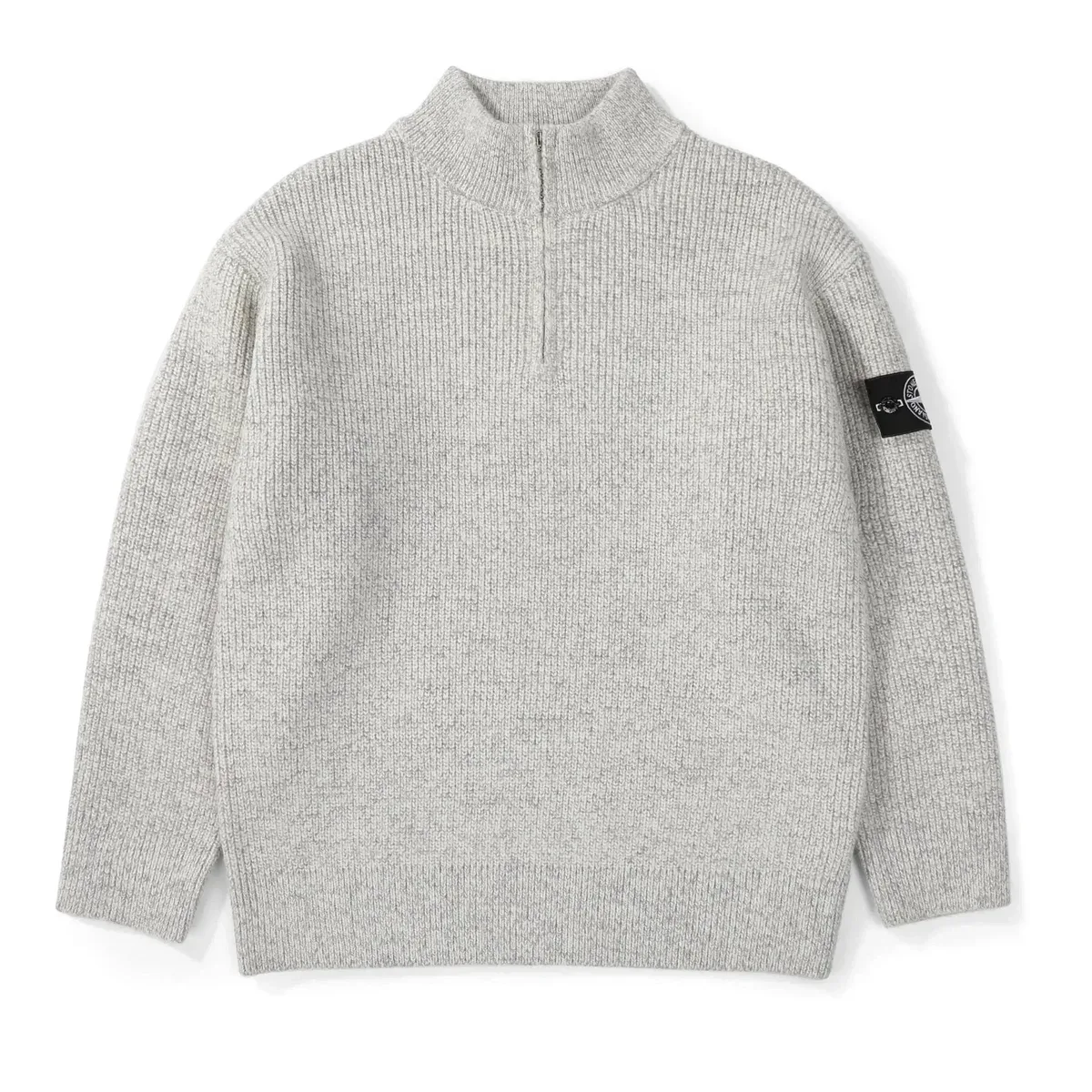 Stone Island 68-15 Grey Half-Zip Sweater